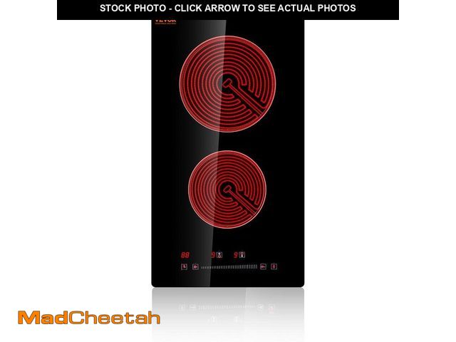 Lot 74-12592922 - VEVOR Built in Electric Stove Top 12 in. 2 Burners Glass Radiant Cooktop with Sensor Touch Control, ...