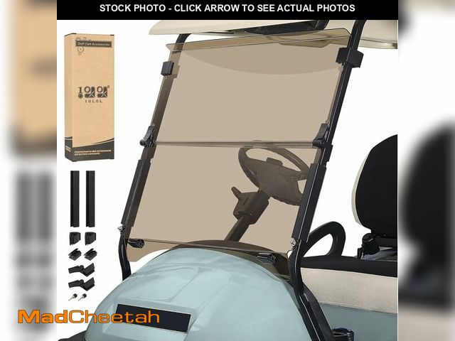 Lot 74-13039606 - 10L0L Golf Cart Windshield for Club Car Precedent 2004-Up, Tempo, Clear/Tinted Fold Down Club Car Wi...