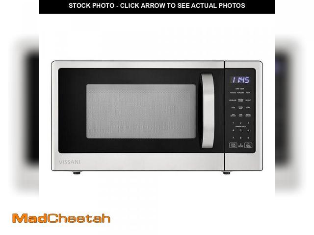 Lot 74-12528546 - Vissani 21 in. 1.1 cu. ft. 1000-Watt Countertop Microwave Oven in Fingerprint Resistant Stainless St...