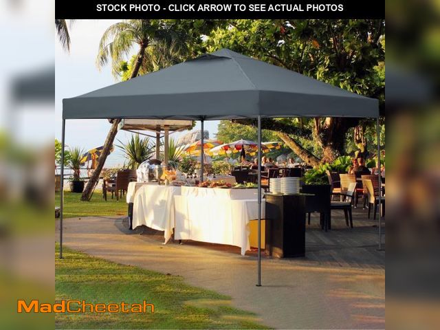 Lot 74-12420014 - Ainfox 10 x 10 ft Pop up Canopy Tent,Instant Outdoor Canopies,Shade Tents with Carrying Bag,Grey - U...
