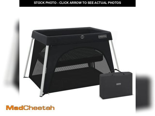 Lot 74-12144221 - HARPPA Portable Travel Crib for Baby  Foldable Travel Playard with Mattress  Lightweight  Black - UN...