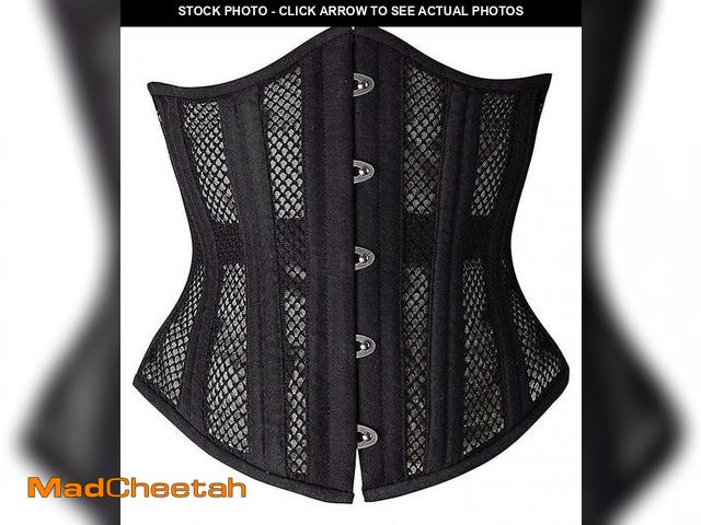 Lot 74-12442153 - SHAPERX 26 Double Steel Boned Breathable Mesh Corset Heavy Duty Waist Training Shaper, SZ1996-Black-...