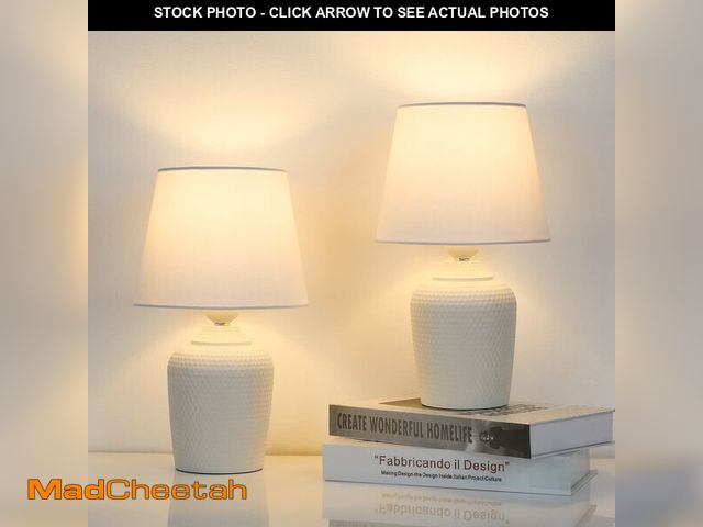 Lot 74-12706109 - Sucolite Small 11.8 Table Lamps Set of 2, Bedside Nightstand Lamps for Bedroom KidÃ¢â¬â¢s Room, Cu...