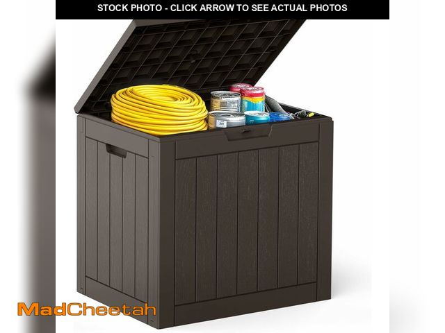 Lot 74-13331370 - DUMOS 31 Gallon Deck Box, Lockable Outside Storage Box for Outdoor Use, Outside Waterproof Resin Pac...