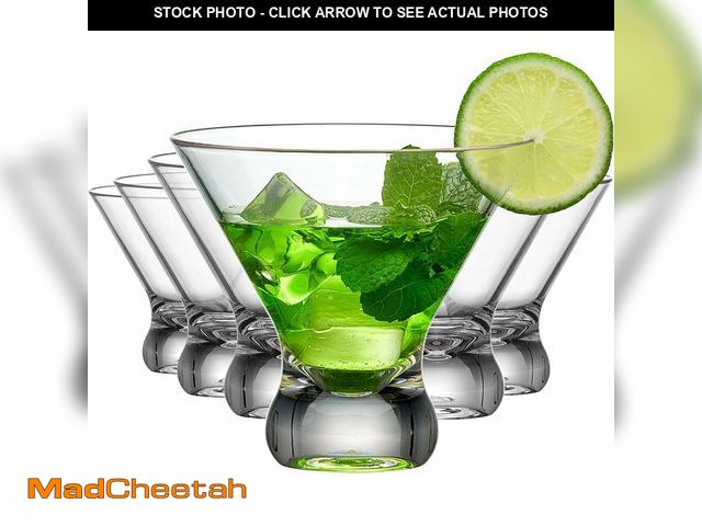 Lot 74-14044904 - Amazing Abby - Olivia - 10-Ounce Plastic Stemless Martini Glasses (Set of 6), Reusable Cocktail Glas...
