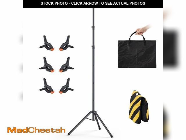 Lot 74-12883534 - Womnwomn T-Shape Backdrop Stand 8x5.3FT, Height and Width Adjustable Background Stand for Parties,Gr...