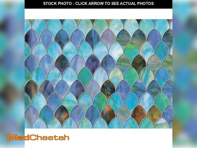 Lot 74-12543895 - Brewster PF0718 Peacock Door Premium Film, Blue 35.25x78 Inch - UNUSED