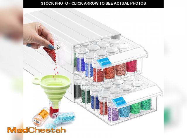 Lot 74-11546572 - ARTDOT Storage Containers for Diamond Painting, 2 Pack Stackable Craft Storage Organizers 64 Slots I...