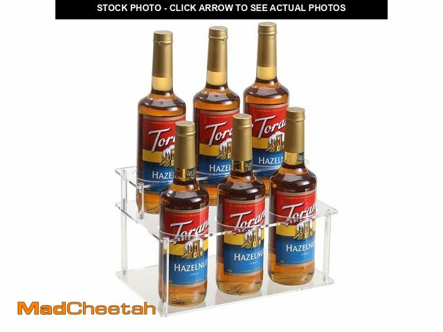 Lot 74-14209807 - IEEK Coffee Syrup Rack Organizer 2-Tier 6 Syrup Bottles Holder Stand for Coffee Bar,Clear Acrylic Bo...