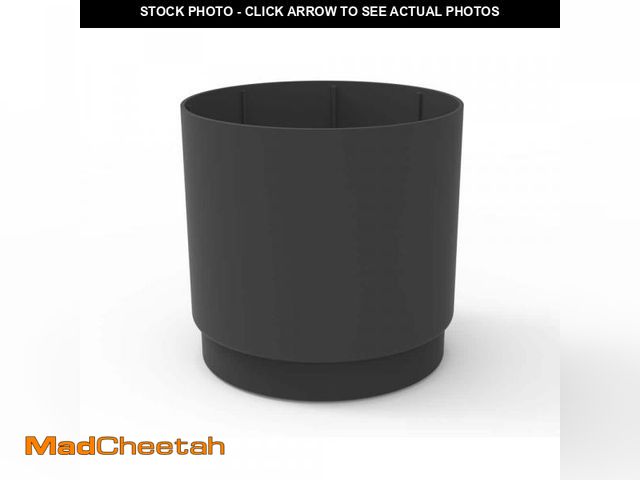 Lot 74-12528533 - Vigoro Lillian Medium Black Recycled Materials Round Planter with Drainage Holes (15.6 in. L x 15.6 ...