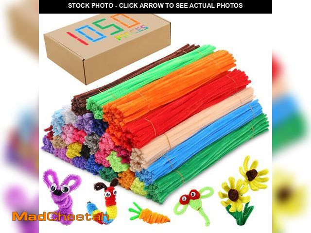 Lot 74-12716015 - Pipe Cleaners Chenille Stems 1050 Pieces 30 Assorted Colors for Craft Arts Creative DIY Projects Dec...