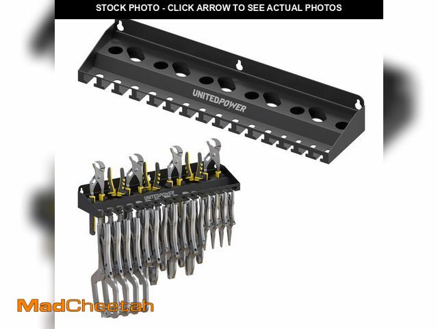 Lot 74-12718305 - UNITEDPOWER Vise Grip Holder, Wall Mount Pliers Storage Rack Organizer for Workshop, Shed, Garage, S...