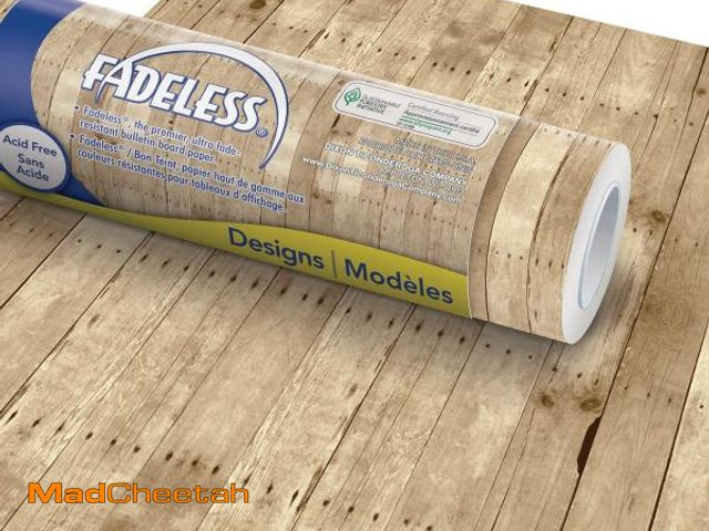 Lot 74-12137678 - Fadeless Bulletin Board Paper, Fade-Resistant Paper for Classroom Decor, 48" x 50', Weathered Wood, ...