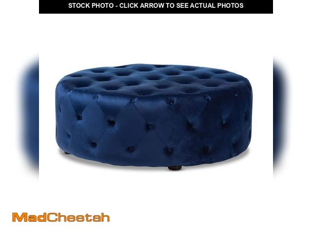 Lot 74-12780659 - Baxton Studio Cardiff Royal Blue Ottoman - UNUSED