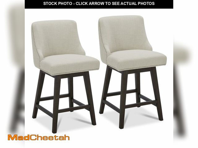 Lot 74-12674792 - CHITA Counter Height Swivel Bar Stools Set of 2, FSC Certified Upholstered Counter Stools, Modern Sw...