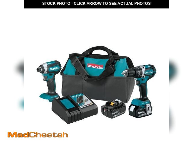 Lot 74-12775782 - Makita 18V LXT Lithium-Ion Brushless Cordless Hammer Drill and Impact Driver Combo Kit (2-Tool) w/ (...