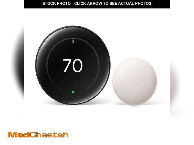 Lot 74-11994880 - Google Nest Learning Thermostat (4th Gen) with Nest Temperature Sensor (2nd Gen) -  Polished Obsidia...