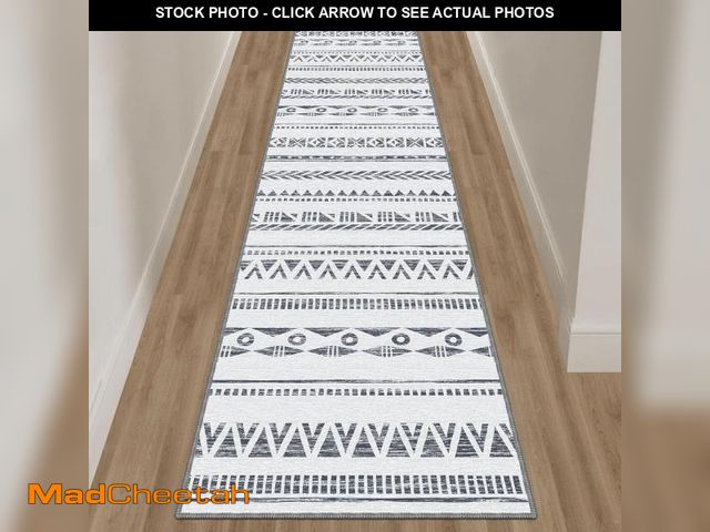 Lot 74-12332903 - *SEE DETAILS* TTelephant 2x10 Gray Runner Rug Ultra Non-Slip Long Hallway Rugs Washable Moroccan Tea...