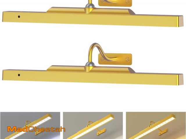 Lot 74-12325164 - Craftersmark Picture Light Gold 2Pack, 5000mAh Battery Opertated Cordless Picture Lights for Wall, 1...