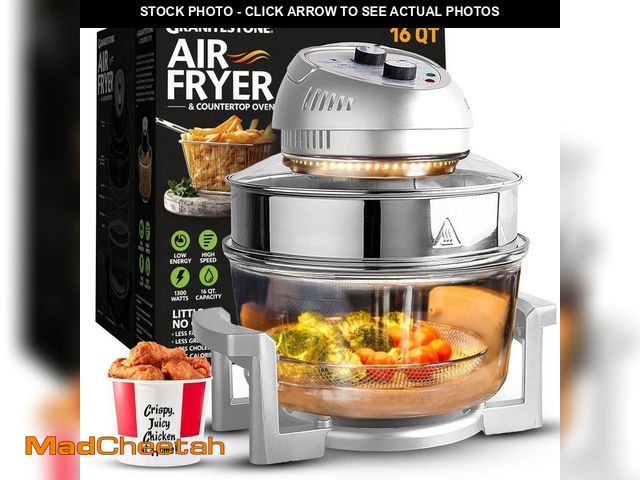 Lot 74-14193114 - GRANITESTONE 16 Qt. Silver Oil-less Air Fryer with Built-In Timer - UNUSED