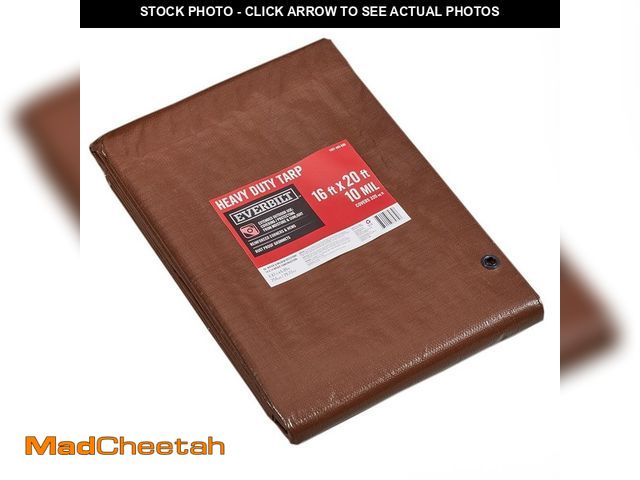 Lot 74-12775165 - Everbilt 16 ft. x 20 ft. Brown and Silver Heavy Duty Tarp - USED