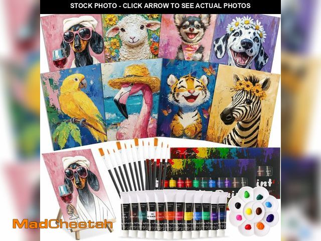 Lot 74-14332488 - Cholemy 36 Pcs Paint and Sip Kit for Adults 8''x10'' Pre Drawn Canvas for Painting DIY Afro Acrylic ...
