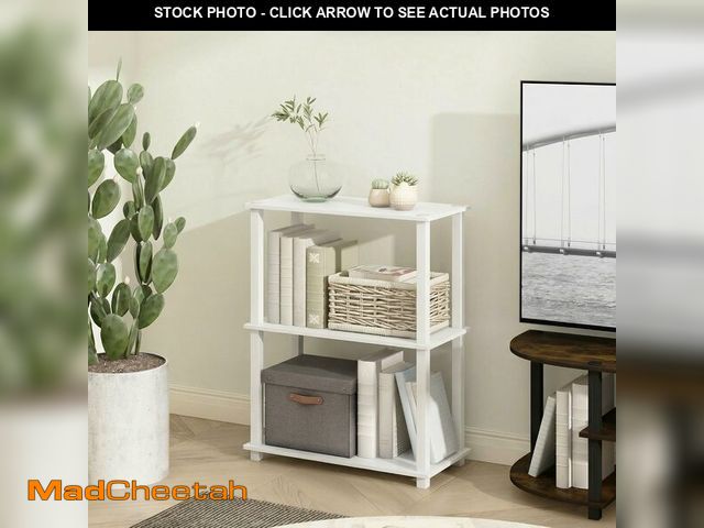 Lot 74-14348746 - Furinno Turn-S-Tube Storage Shelves, 3-Tier Book Shelf, Corner Shelf, Toolless Open Frame Standing S...
