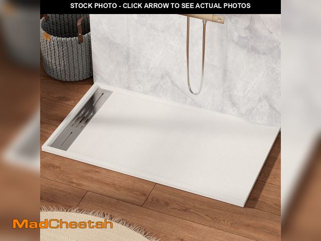 Lot 74-13092679 - Findepot 60 x 32 x 1.3 Inches Zero Threshold SMC Shower Pan for Wheel Chair Access, Rectangle Non-Sl...