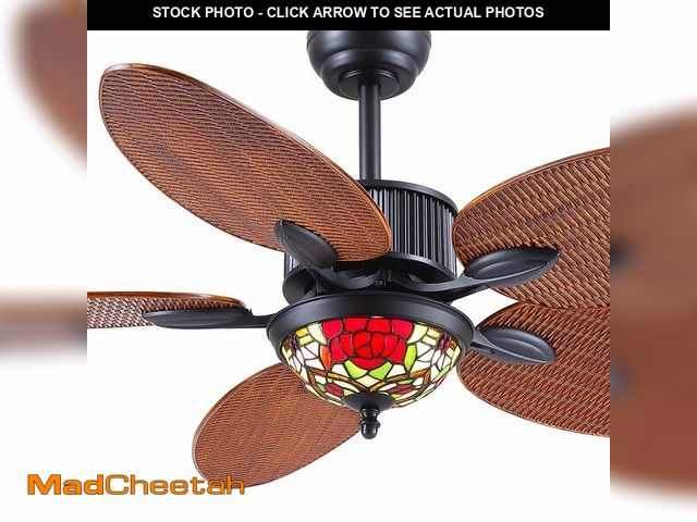 Lot 74-13563779 - BYKISTOK 50 Inch Outdoor Waterproof Ceiling Fan with Light and Remote Control Ã¢â¬â Tropical Ceil...