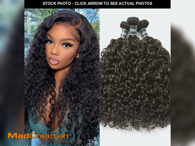 Lot 74-13622057 - ASHINE Human Hair Bundles Deep Curly Water Wave, Unprocessed Cambodian Raw Hair 20 22 24 Inch, Flip ...