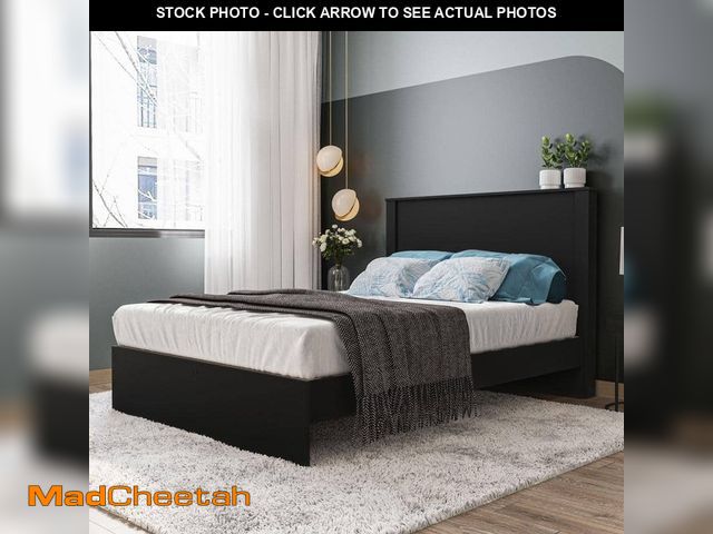 Lot 74-13037938 - Polifurniture Juliette 2-Piece Black Wood Frame Full Size Bed with Headboard - UNUSED