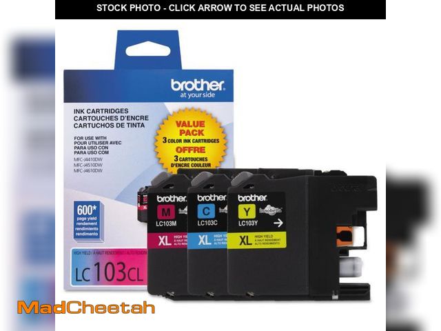 Lot 74-12304478 - Brother LC1033PKS, LC-103, Innobella High-Yield Ink, 600 Page-Yield, 3/Pack, Cyan-Magenta-Yellow - U...
