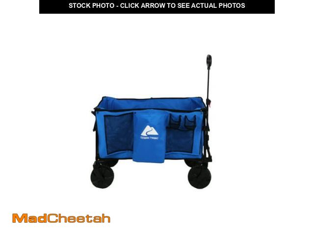 Lot 74-12406621 - Ozark Trail All-Terrain Big Bucket Cart Wagon  Height 27   Blue - USED