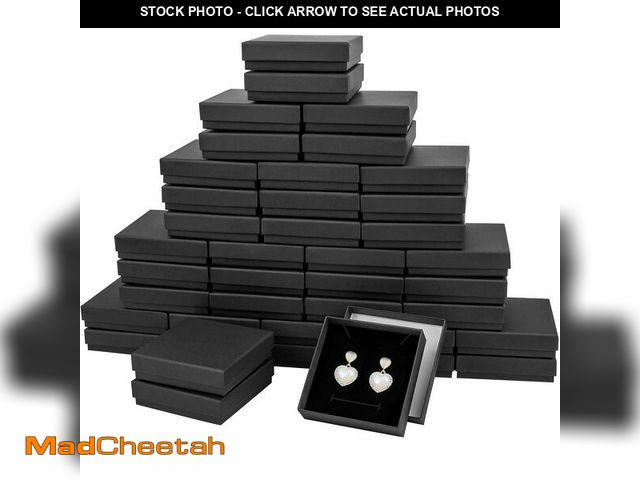 Lot 74-14264946 - batifine Small Jewelry Box, 40 Pack 3.5x3.5x1 Inch Jewelry Gift Boxes, Velvet Sponge Cardboard jewel...