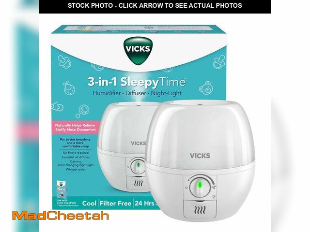 Lot 74-12857644 - 3-in-1 Sleepy 0.6 gal Time Humidifier with Nightlight, VUL500 - UNUSED