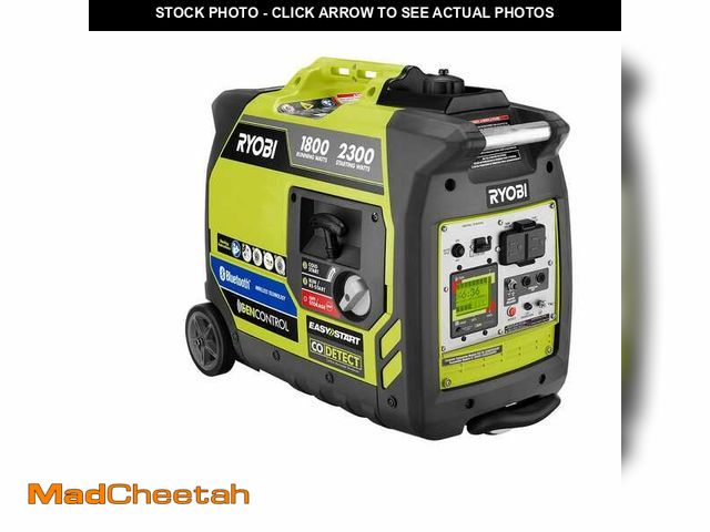 Lot 74-12784183 - *LEAKING* RYOBI 2,300-Watt Recoil Start Bluetooth Super Quiet Gasoline Powered Digital Inverter Gene...