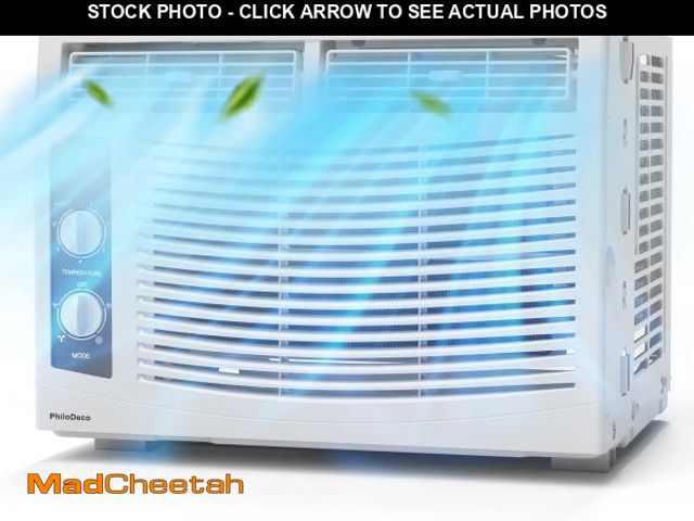 Lot 74-12158481 - PhiloDeco 5000 BTU Window Air Conditioner Easy Cool - Capable of Cooling Up to 150 sq ft. 2 Fan Spee...