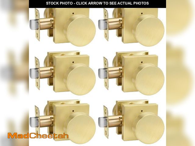 Lot 74-12216234 - goldenwarm Privacy Gold Interior Door Knobs, Zinc-Alloy Heavy Duty Interior Door Knobs Bedroom, Cont...