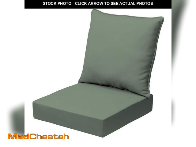 Lot 74-14394783 - ARDEN earthFIBER Outdoor Deep Seat Set 24 in. x 24 in., Sage Green Texture - UNUSED