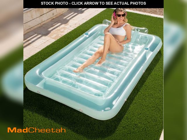 Lot 74-12442355 - SLOOSH Inflatable Tanning Pool Lounger Float, 85" x 57" Extra Large Pool Floats Adult with Pillow, 4...