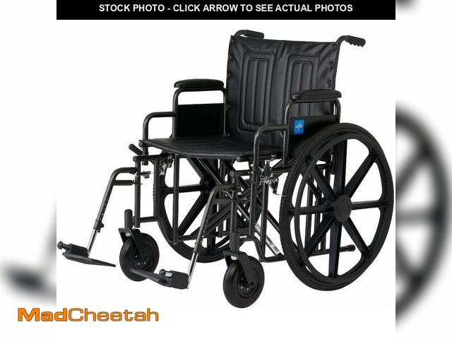 Lot 74-14610694 - 22" Bariatric Wheelchair, Removable Desk-Length Armrests and Swing-Away Foot Rests - UNUSED