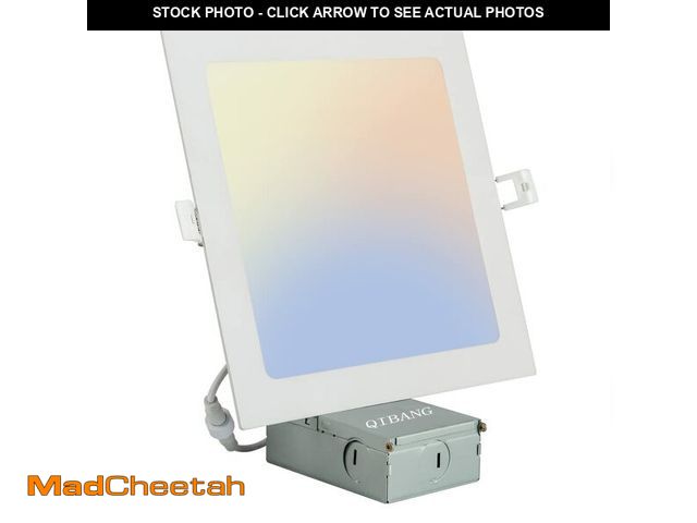 Lot 74-14480018 - QIBANG Square Led Recessed Light 8 Inch Dimmable with Junction Box,3CCT 3000K/4000K/6000K Selectable...