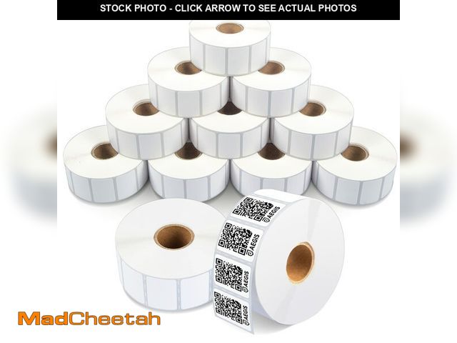 Lot 74-13621627 - Aegis Adhesives - 1.2" X 0.85" Direct Thermal Labels (12 Rolls, 1500 Labels/Roll) Multipurpose Retur...