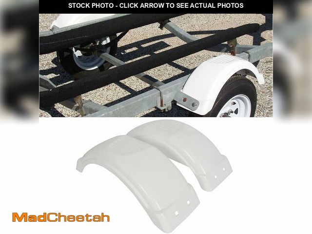 Lot 74-12544001 - ECOTRIC 8"-12" Set of Two Single-Axle Trailer Fenders Wheels Tire Top Step Skirt Boat - UNUSED