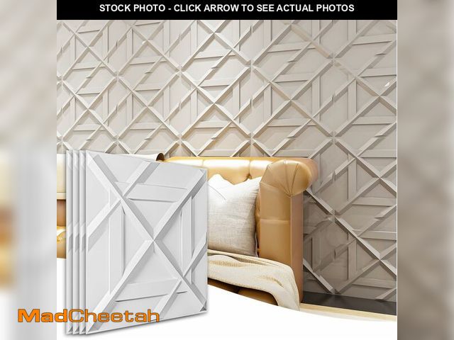 Lot 74-13709174 - Art3d PVC 3D Wall Panel, Decorative Wall Tile in White 12-Pack 19.7"x19.7" - UNUSED