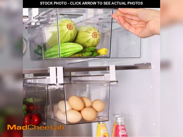 Lot 74-13721666 - Yatmung 2 Pack Extra-Large Deli Drawer Organizer for Refrigerator Pull Out - Fridge Drawer Organizer...