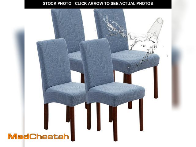 Lot 74-14297365 - Genina Waterproof Chair Covers for Dining Room, Stretch Jacquard Dining Chair Slipcovers Removable W...