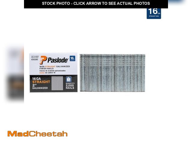 Lot 74-13799811 - Paslode 2 in. x 16-Gauge Galvanized Straight Finish Nails (2000 Pack) - UNUSED