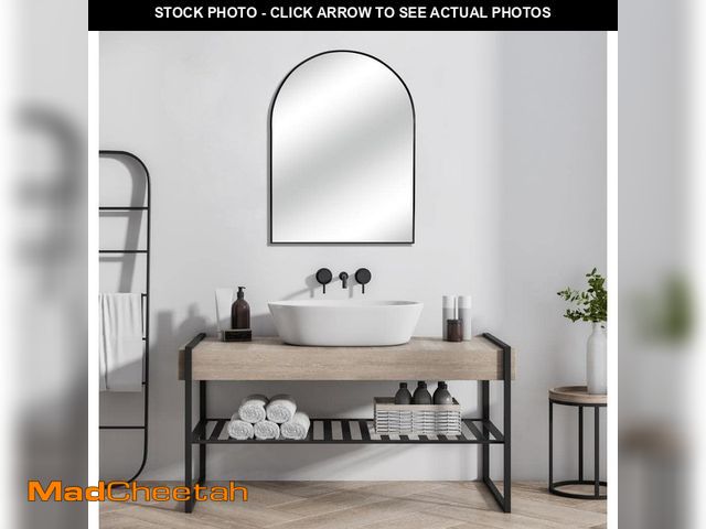 Lot 74-12798143 - Home Decorators Collection 24 in. W x 30 in. H Arched Aluminum Framed Wall Bathroom Vanity Mirror in...