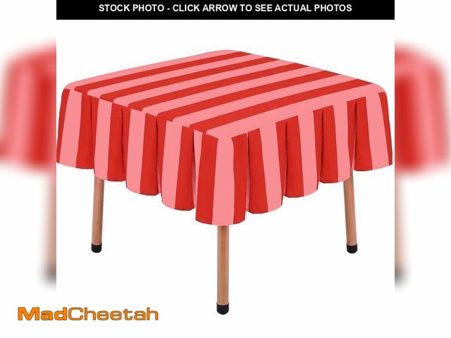 Lot 74-14337396 - Moukeren Mahjong Tablecloth Square 55" x 55" Striped Ruffle Card Tablecloth Cover Square Table Cloth...